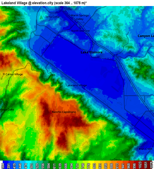 Zoom OUT 2x Lakeland Village, United States elevation map