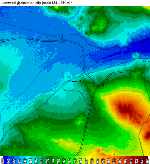 Zoom OUT 2x Lenwood, United States elevation map