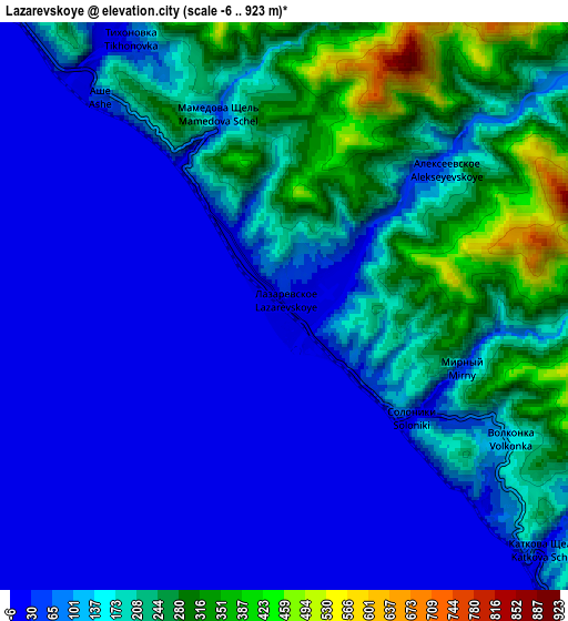 Zoom OUT 2x Lazarevskoye, Russia elevation map