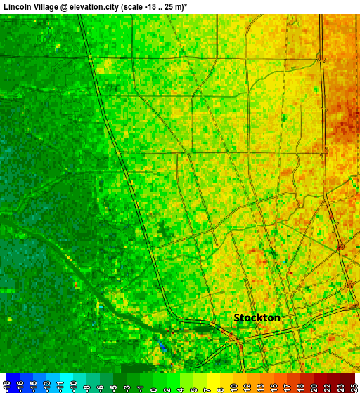 Zoom OUT 2x Lincoln Village, United States elevation map