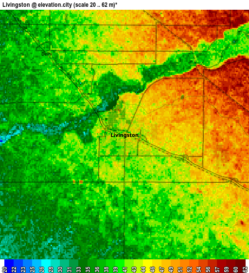 Zoom OUT 2x Livingston, United States elevation map