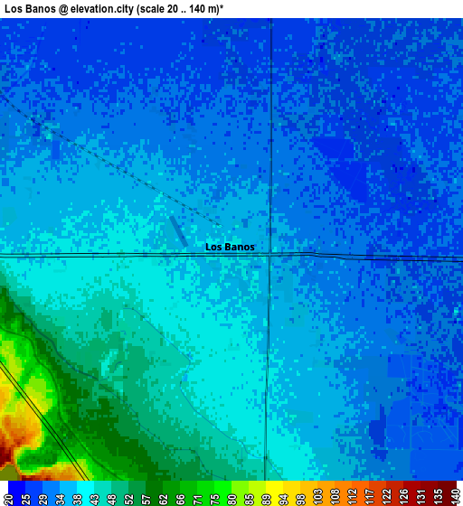 Zoom OUT 2x Los Banos, United States elevation map