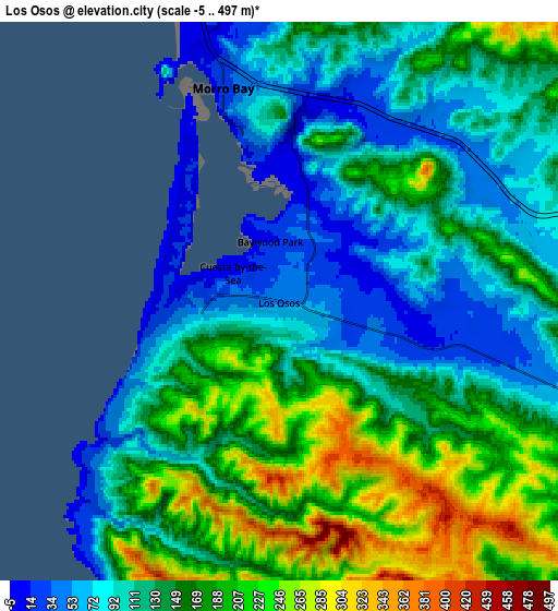 Zoom OUT 2x Los Osos, United States elevation map