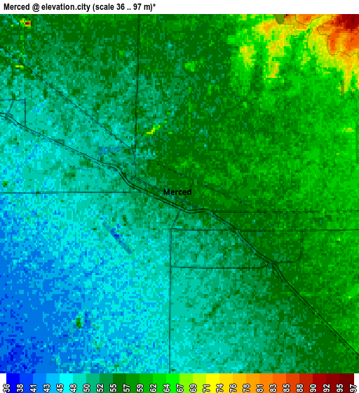 Zoom OUT 2x Merced, United States elevation map