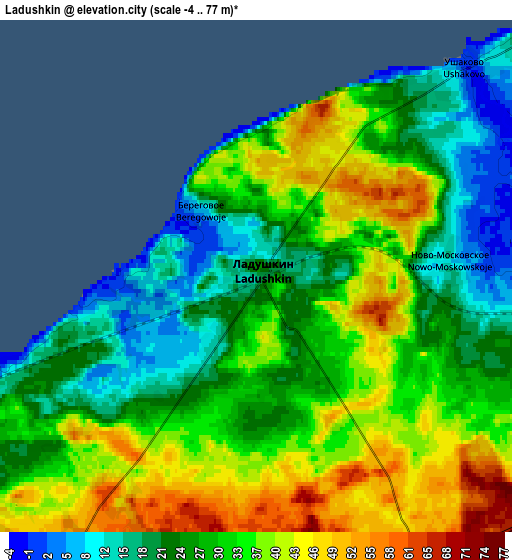Zoom OUT 2x Ladushkin, Russia elevation map