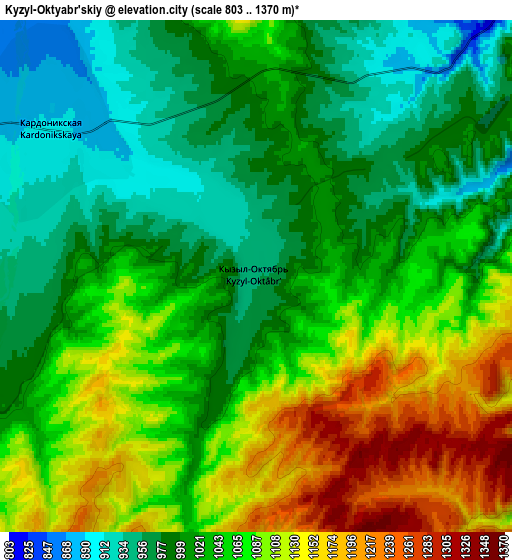 Zoom OUT 2x Kyzyl-Oktyabr’skiy, Russia elevation map