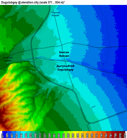 Zoom OUT 2x Dugulubgey, Russia elevation map