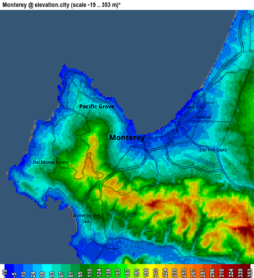 Zoom OUT 2x Monterey, United States elevation map