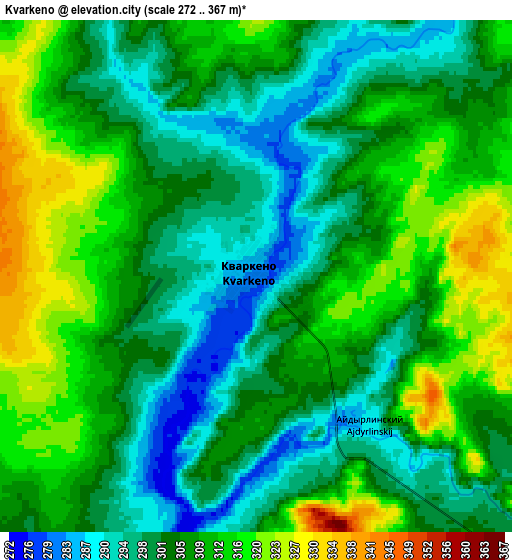 Zoom OUT 2x Kvarkeno, Russia elevation map