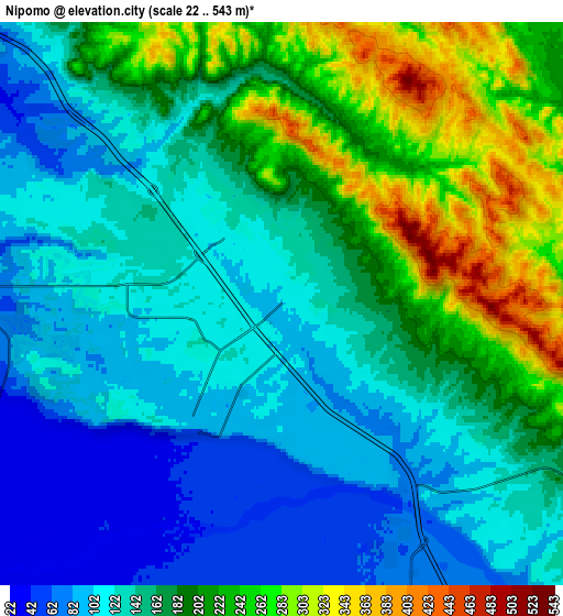 Zoom OUT 2x Nipomo, United States elevation map