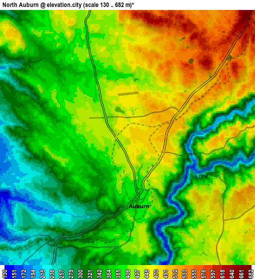 Zoom OUT 2x North Auburn, United States elevation map