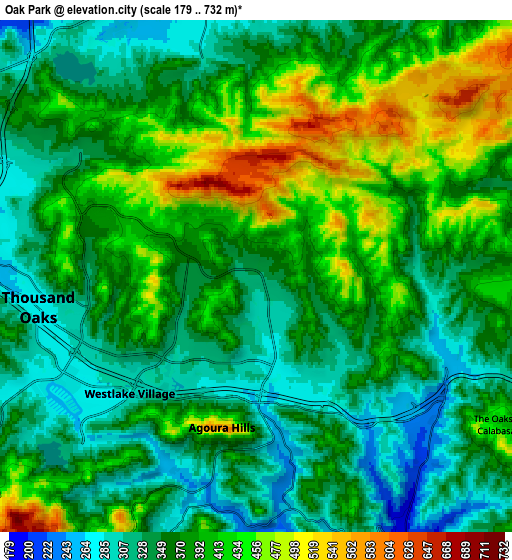 Zoom OUT 2x Oak Park, United States elevation map