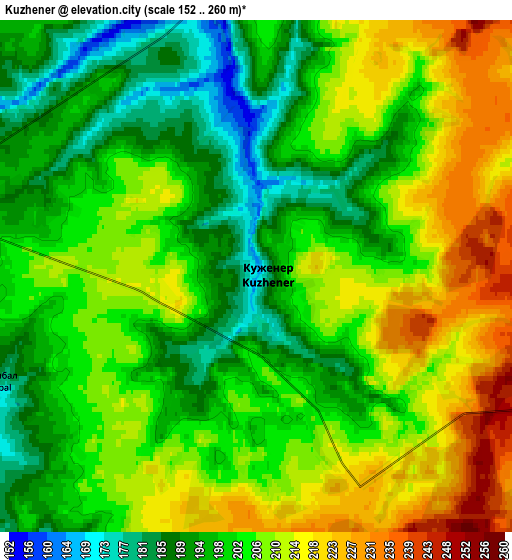 Zoom OUT 2x Kuzhener, Russia elevation map