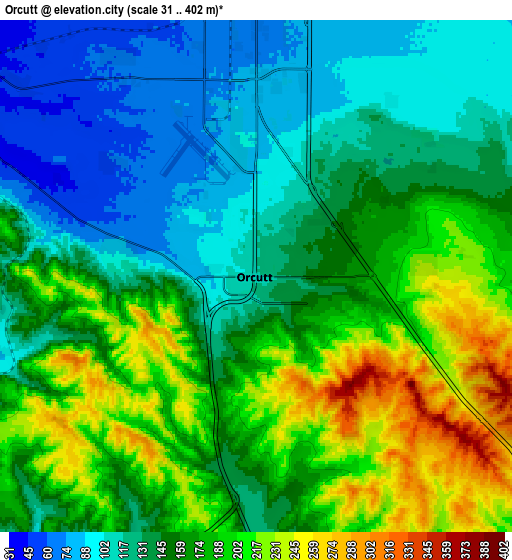 Zoom OUT 2x Orcutt, United States elevation map