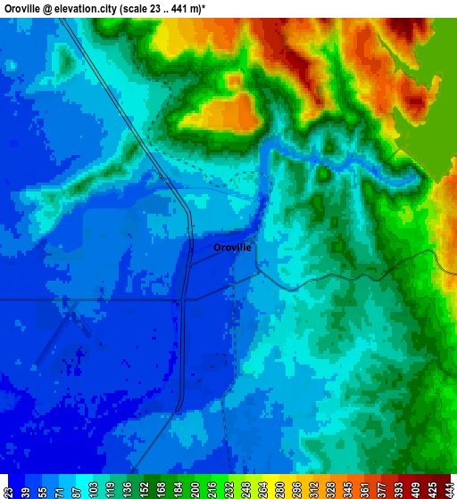 Zoom OUT 2x Oroville, United States elevation map