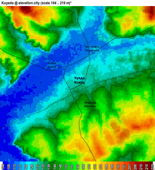 Zoom OUT 2x Kuyeda, Russia elevation map