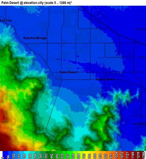 Zoom OUT 2x Palm Desert, United States elevation map