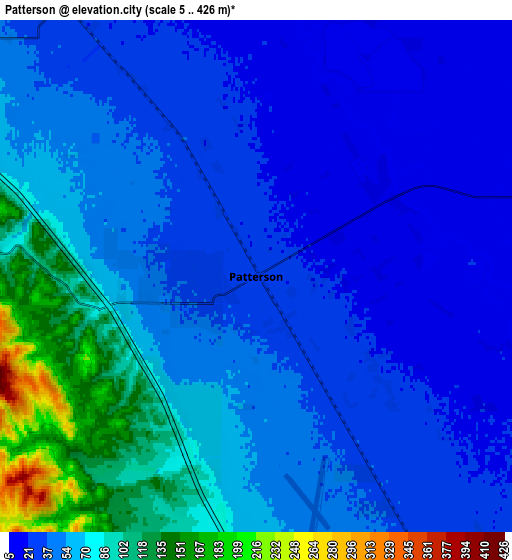 Zoom OUT 2x Patterson, United States elevation map