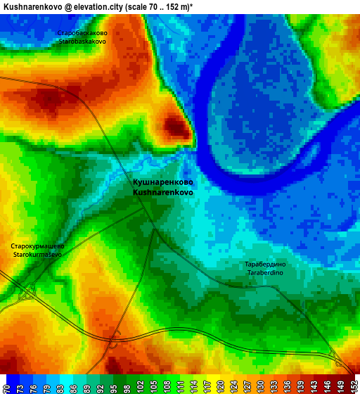 Zoom OUT 2x Kushnarënkovo, Russia elevation map