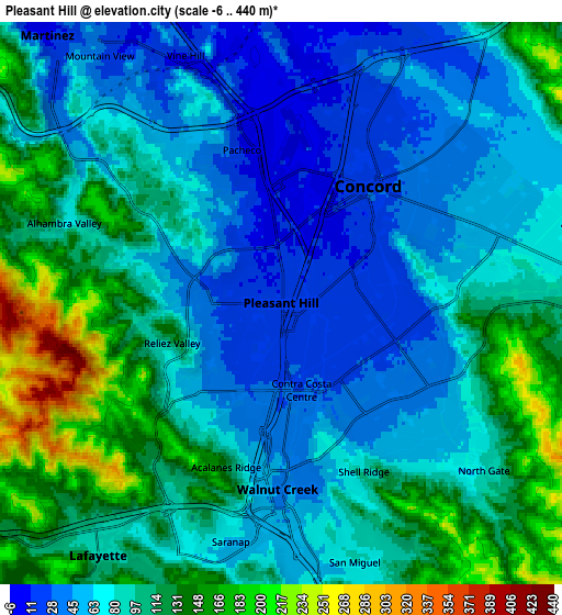 Zoom OUT 2x Pleasant Hill, United States elevation map