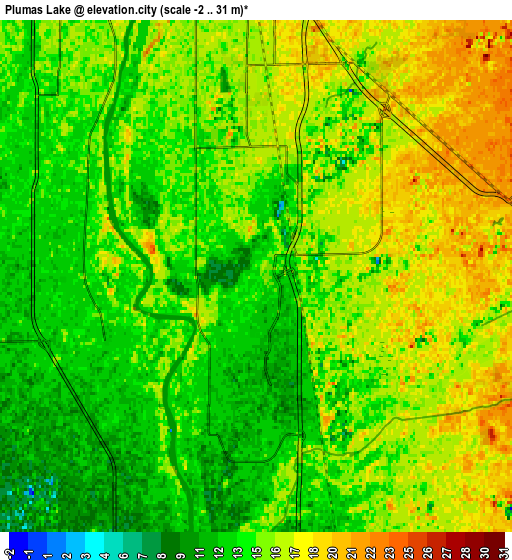 Zoom OUT 2x Plumas Lake, United States elevation map