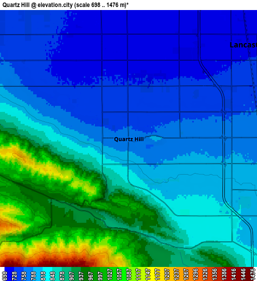 Zoom OUT 2x Quartz Hill, United States elevation map