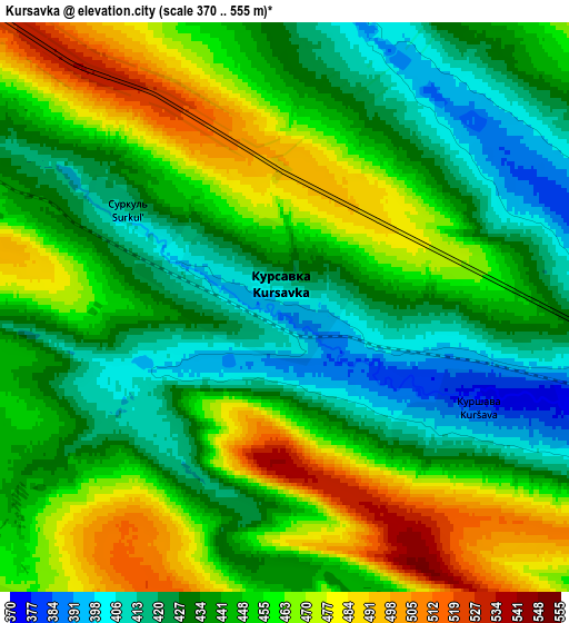 Zoom OUT 2x Kursavka, Russia elevation map