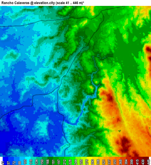 Zoom OUT 2x Rancho Calaveras, United States elevation map