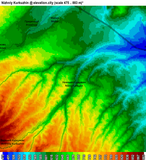 Zoom OUT 2x Nizhniy Kurkuzhin, Russia elevation map