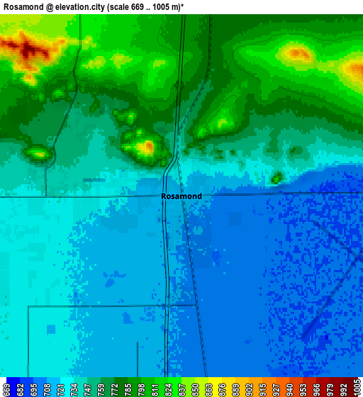 Zoom OUT 2x Rosamond, United States elevation map