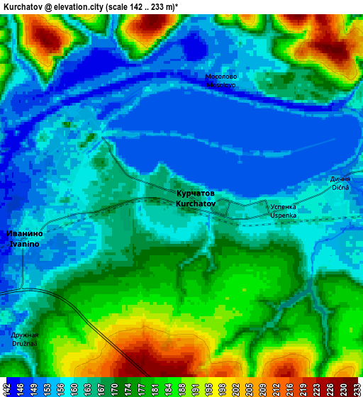 Zoom OUT 2x Kurchatov, Russia elevation map