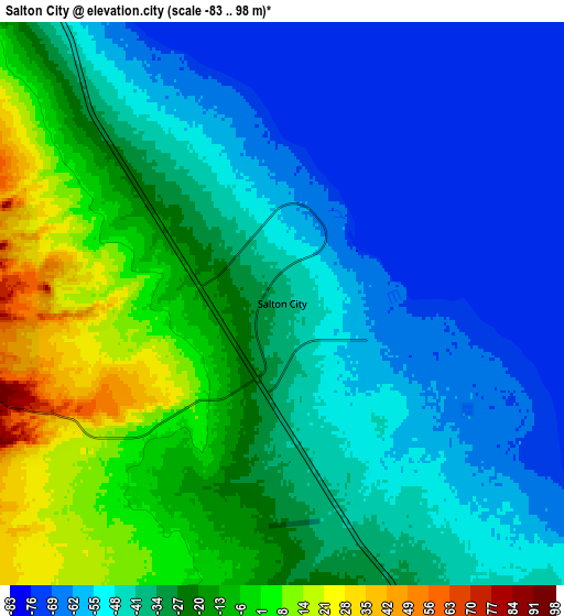 Zoom OUT 2x Salton City, United States elevation map