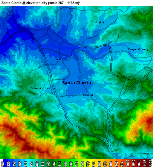Zoom OUT 2x Santa Clarita, United States elevation map