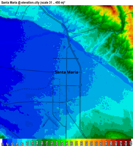 Zoom OUT 2x Santa Maria, United States elevation map