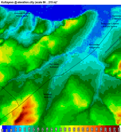 Zoom OUT 2x Kultayevo, Russia elevation map
