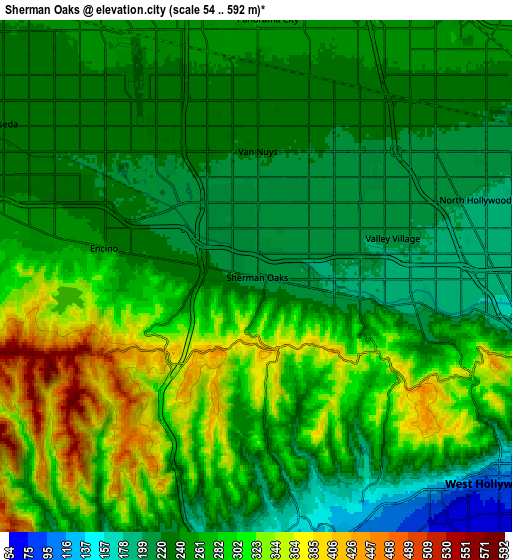 Zoom OUT 2x Sherman Oaks, United States elevation map