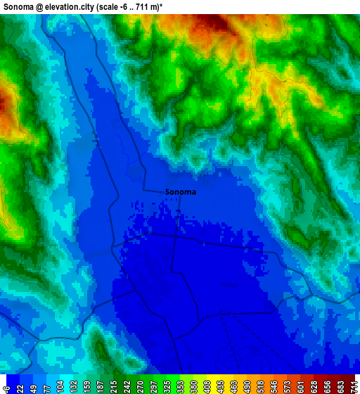 Zoom OUT 2x Sonoma, United States elevation map