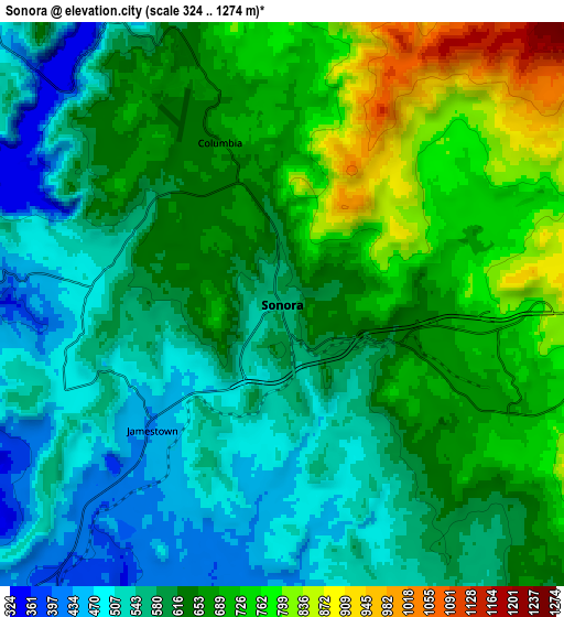 Zoom OUT 2x Sonora, United States elevation map