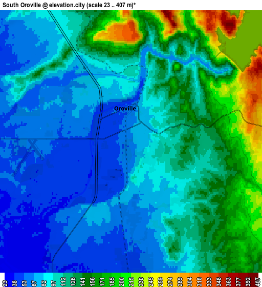 Zoom OUT 2x South Oroville, United States elevation map