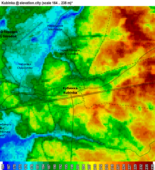 Zoom OUT 2x Kubinka, Russia elevation map