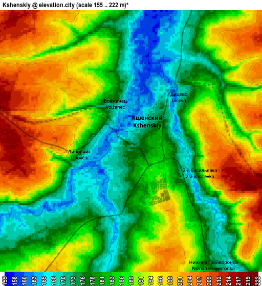 Zoom OUT 2x Kshenskiy, Russia elevation map