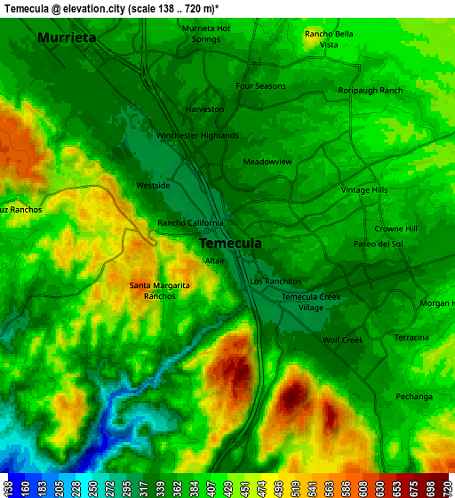 Zoom OUT 2x Temecula, United States elevation map