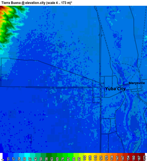 Zoom OUT 2x Tierra Buena, United States elevation map