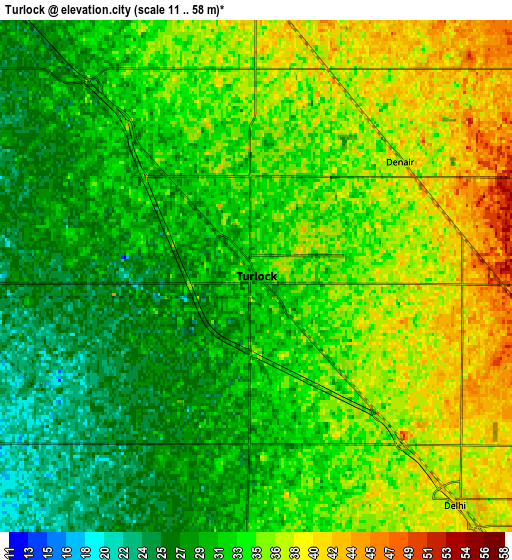 Zoom OUT 2x Turlock, United States elevation map