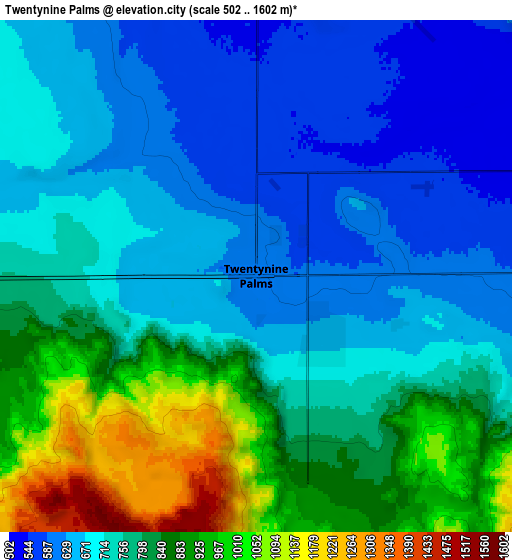 Zoom OUT 2x Twentynine Palms, United States elevation map