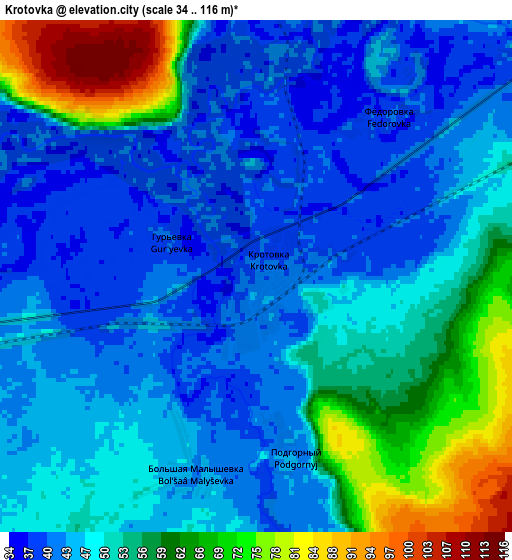 Zoom OUT 2x Krotovka, Russia elevation map