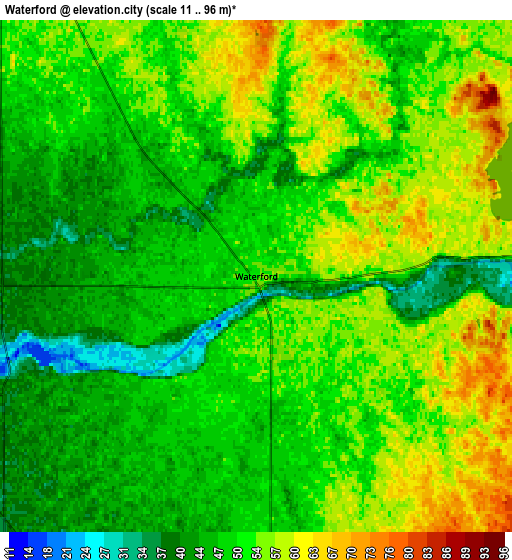 Zoom OUT 2x Waterford, United States elevation map