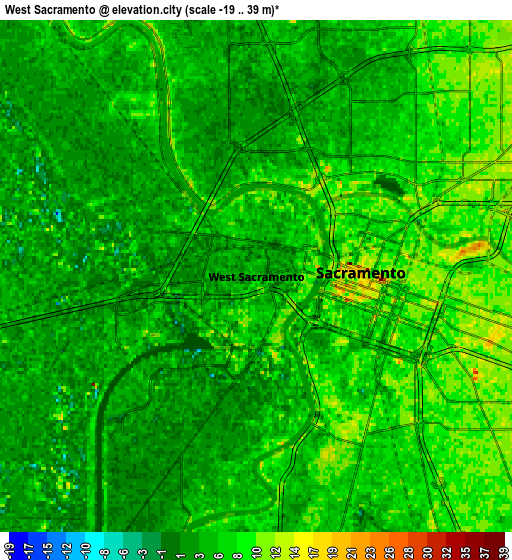 Zoom OUT 2x West Sacramento, United States elevation map