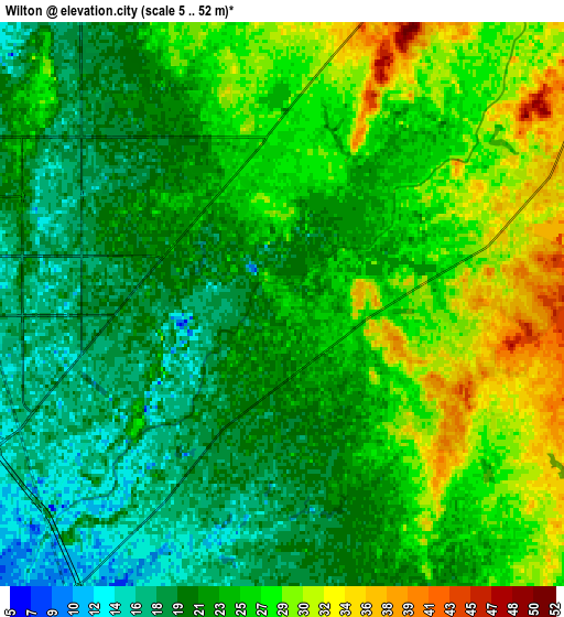 Zoom OUT 2x Wilton, United States elevation map