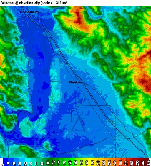 Zoom OUT 2x Windsor, United States elevation map